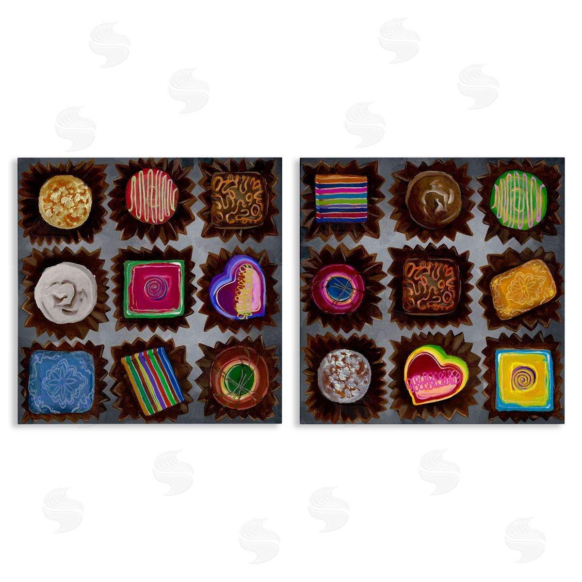Liz Jardine Various Chocolate Choices Canvas Wall Art Print