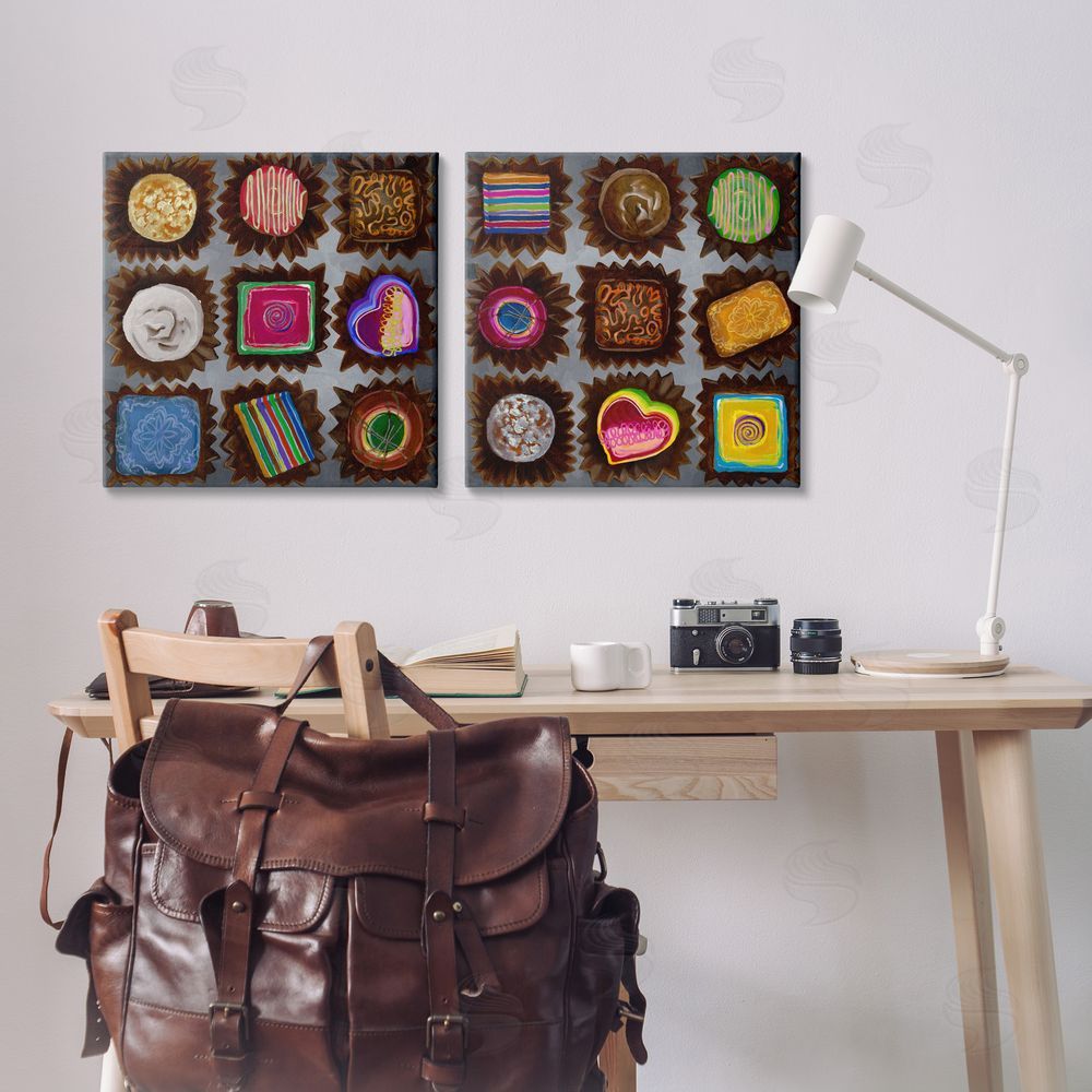 Liz Jardine Various Chocolate Choices Canvas Wall Art Print in Room