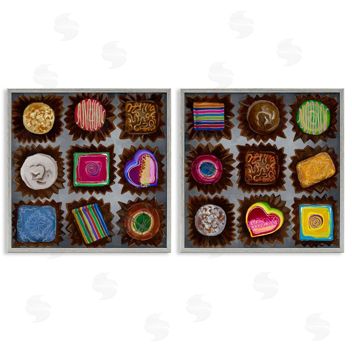 Liz Jardine Various Chocolate Choices Gray Framed Giclee Wall Art Print