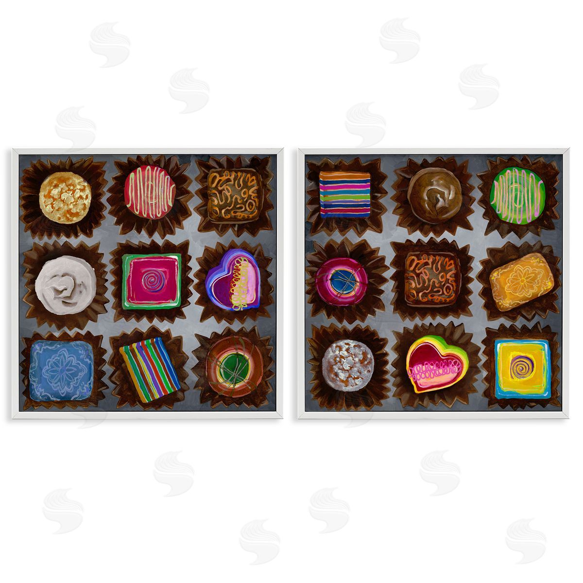 Liz Jardine Various Chocolate Choices White Framed Giclee Wall Art Print