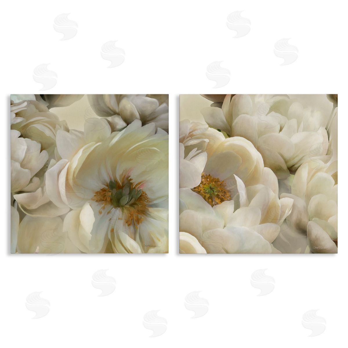 Carol Robinson White Peonies Serenity Canvas Wall Art Print