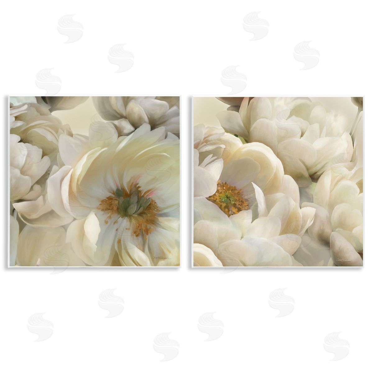 Carol Robinson White Peonies Serenity Wooden Wall Plaque Art Print