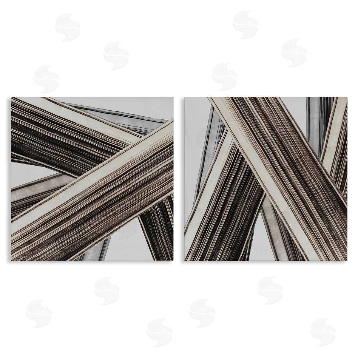 PI Studio Industrial Linear Crisscross Canvas Wall Art Print