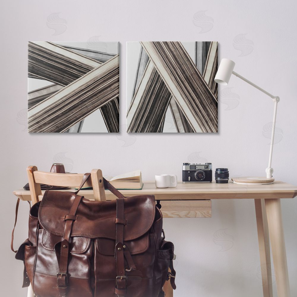 PI Studio Industrial Linear Crisscross Canvas Wall Art Print in Room
