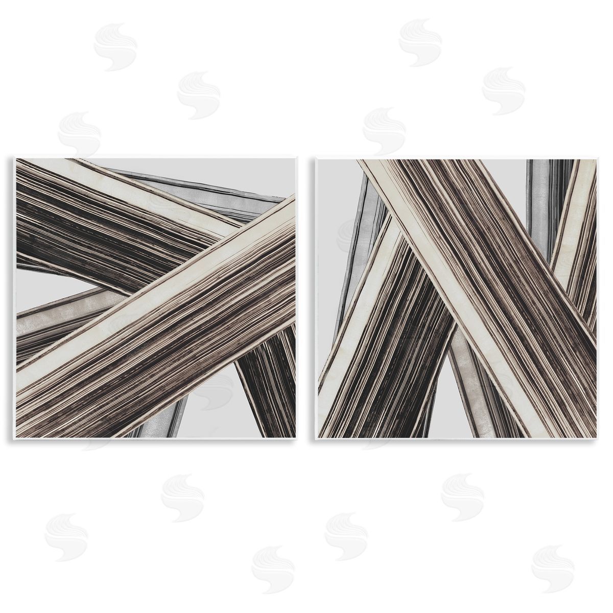 PI Studio Industrial Linear Crisscross Wooden Wall Plaque Art Print