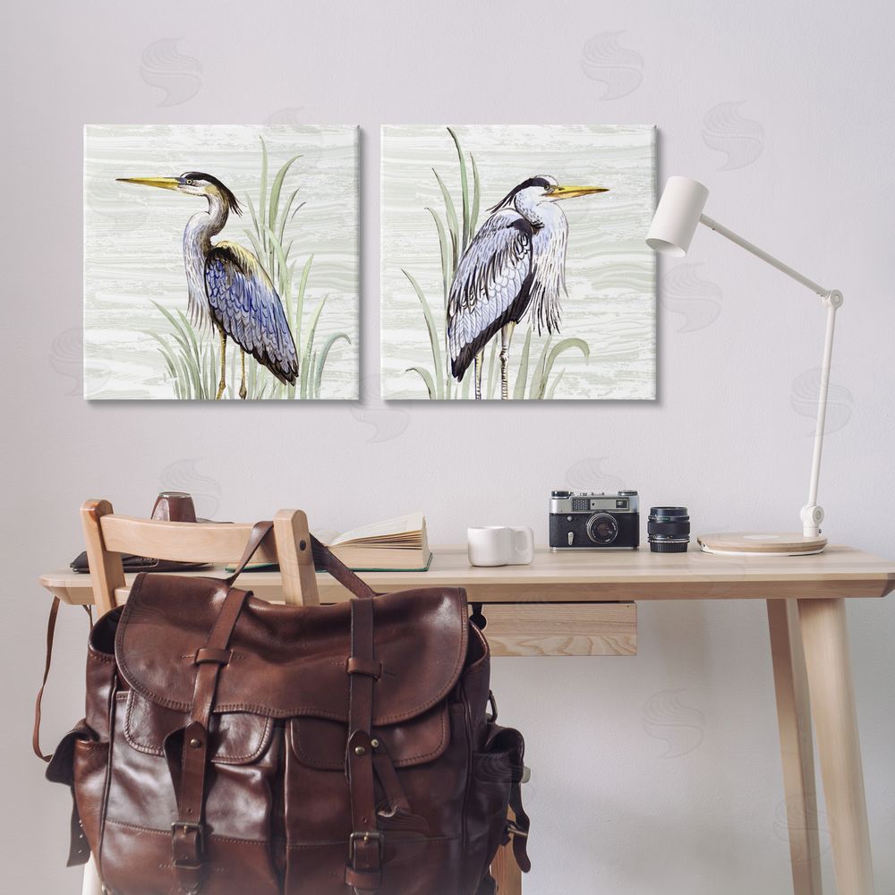 Elena Vladykina Coastal Birds on Birch Canvas Wall Art Print in Room