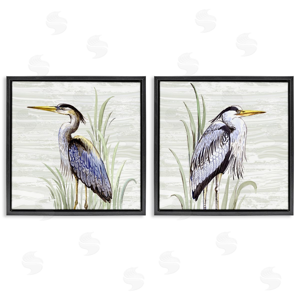Elena Vladykina Coastal Birds on Birch Black Floating Frame Canvas Wall Art Print