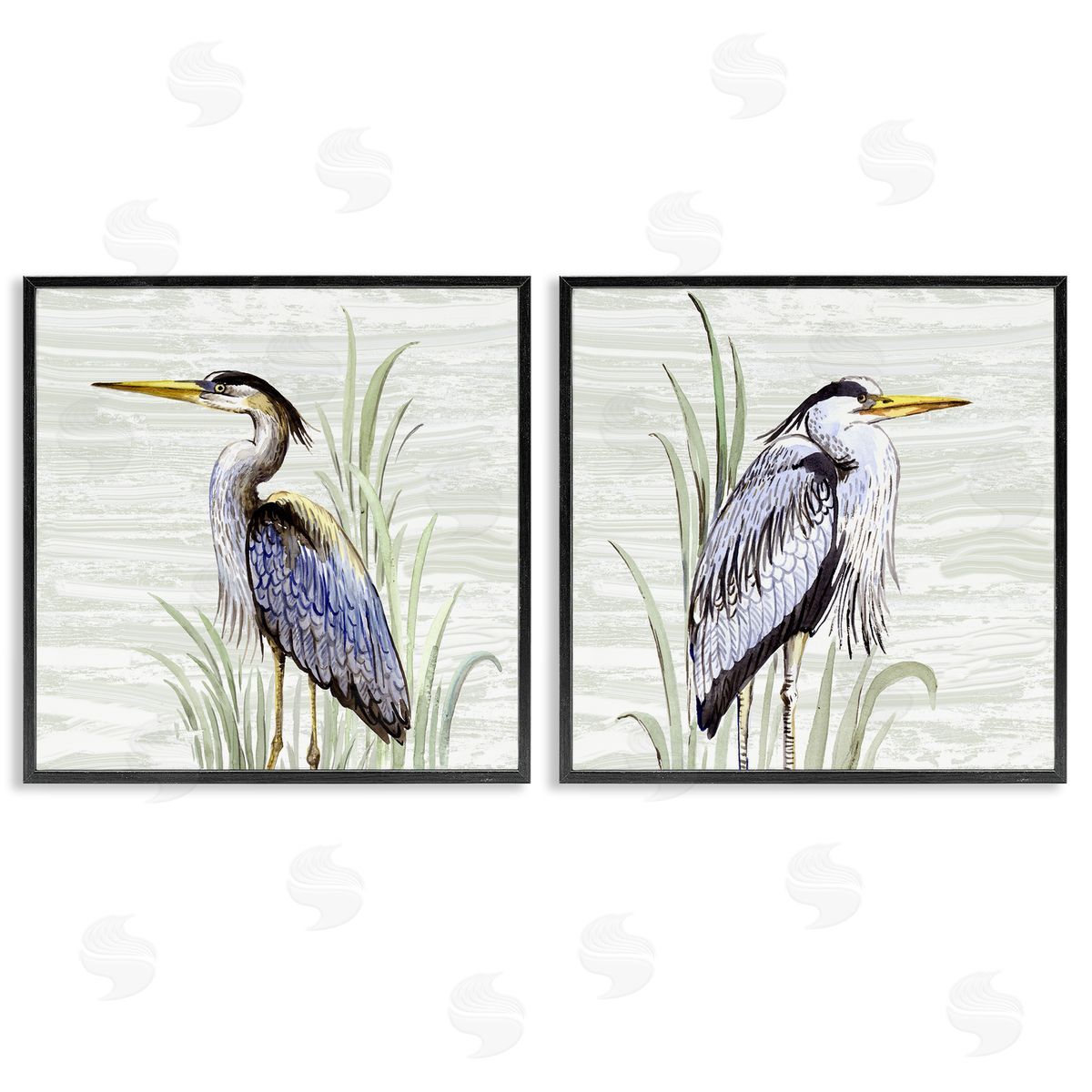 Elena Vladykina Coastal Birds on Birch Black Framed Giclee Wall Art Print