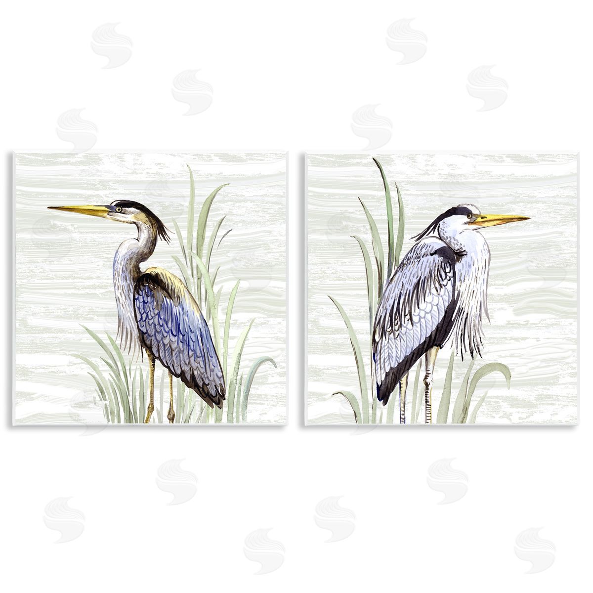 Elena Vladykina Coastal Birds on Birch Wooden Wall Plaque Art Print