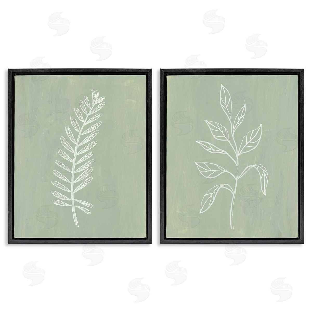 Patricia Pinto Forest Fern Sprigs Black Floating Frame Canvas Wall Art Print