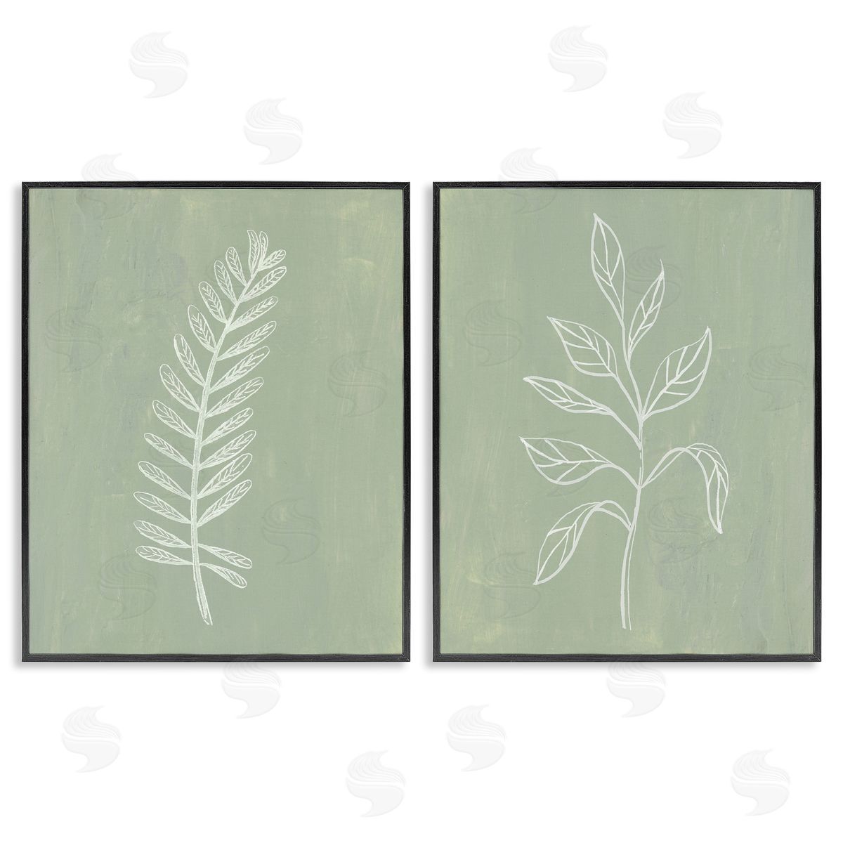 Patricia Pinto Forest Fern Sprigs Black Framed Giclee Wall Art Print