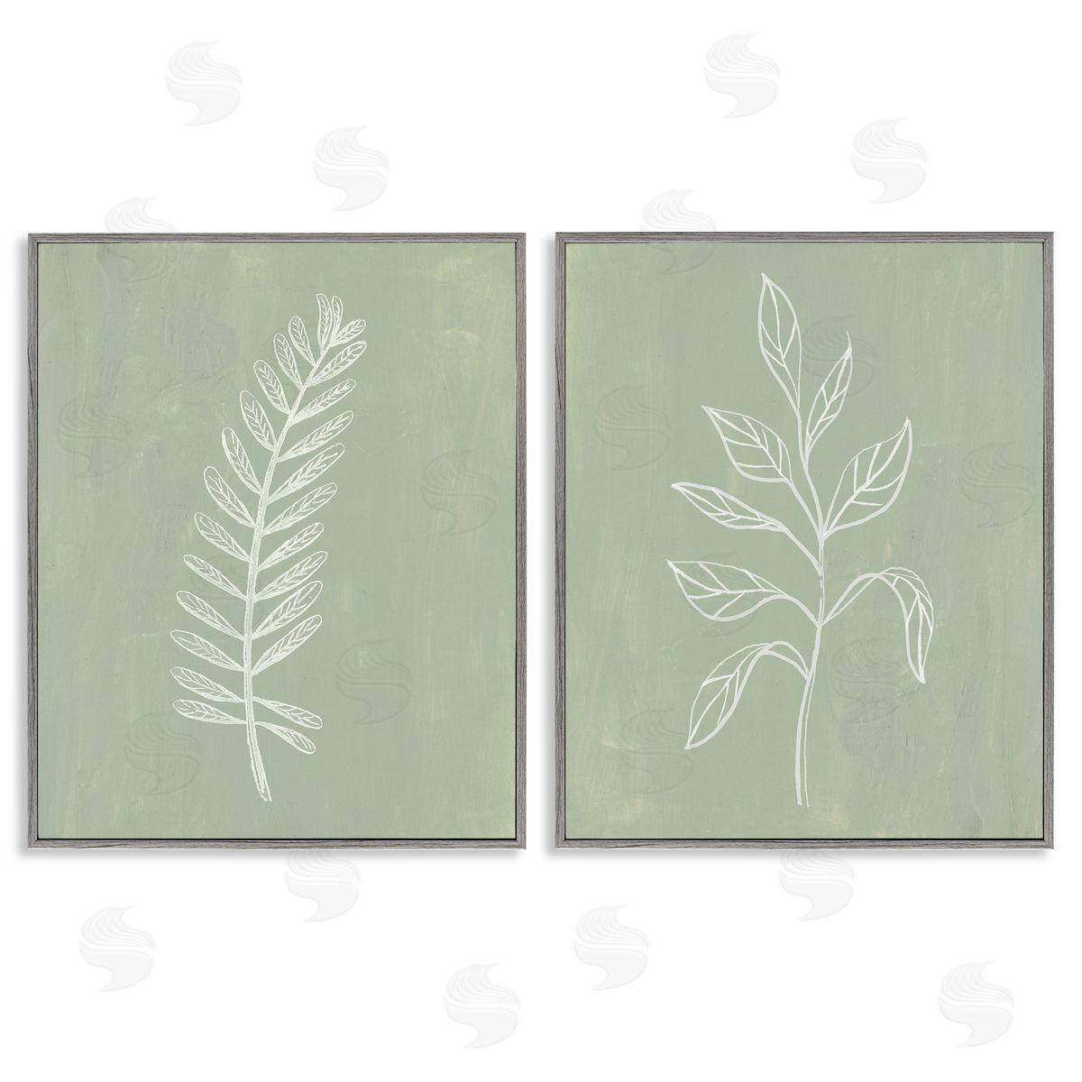 Patricia Pinto Forest Fern Sprigs Gray Framed Giclee Wall Art Print