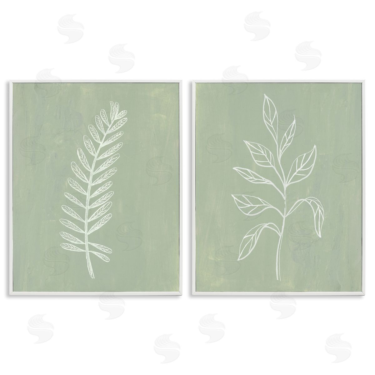 Patricia Pinto Forest Fern Sprigs White Framed Giclee Wall Art Print