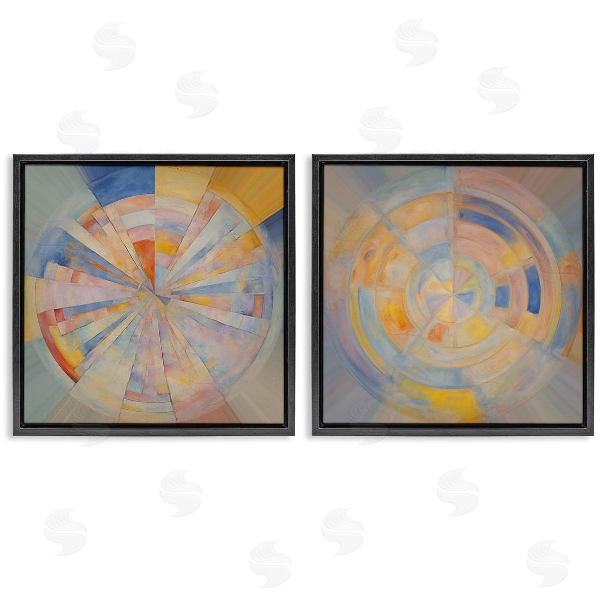 Noah Bay Centric Circle Geometrics Black Floating Frame Canvas Wall Art Print