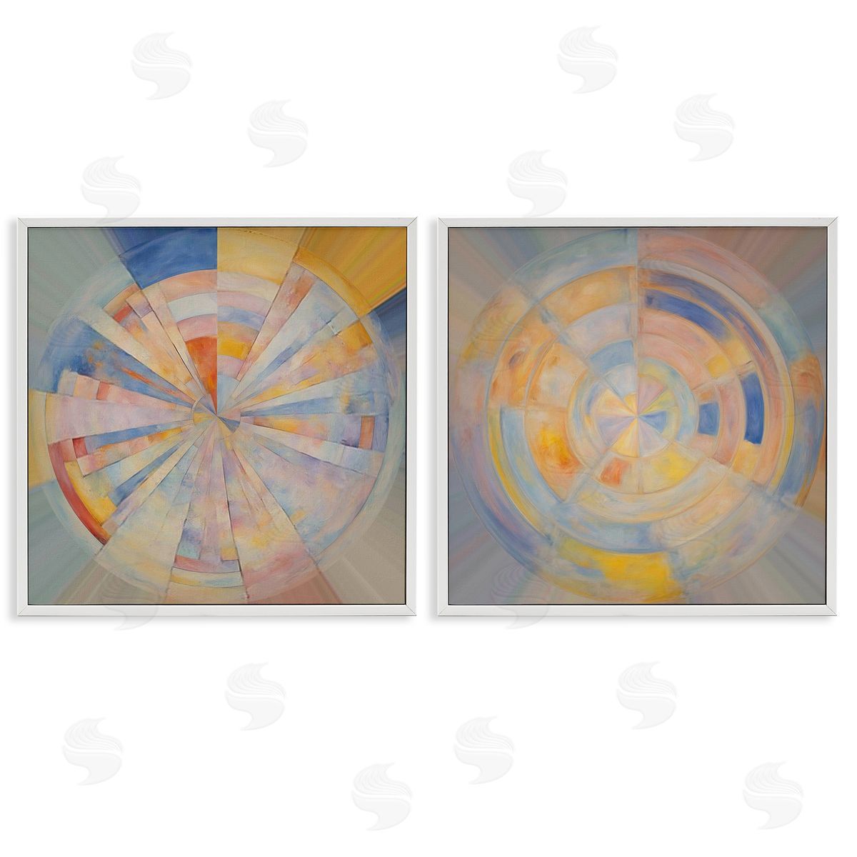 Noah Bay Centric Circle Geometrics White Framed Giclee Wall Art Print