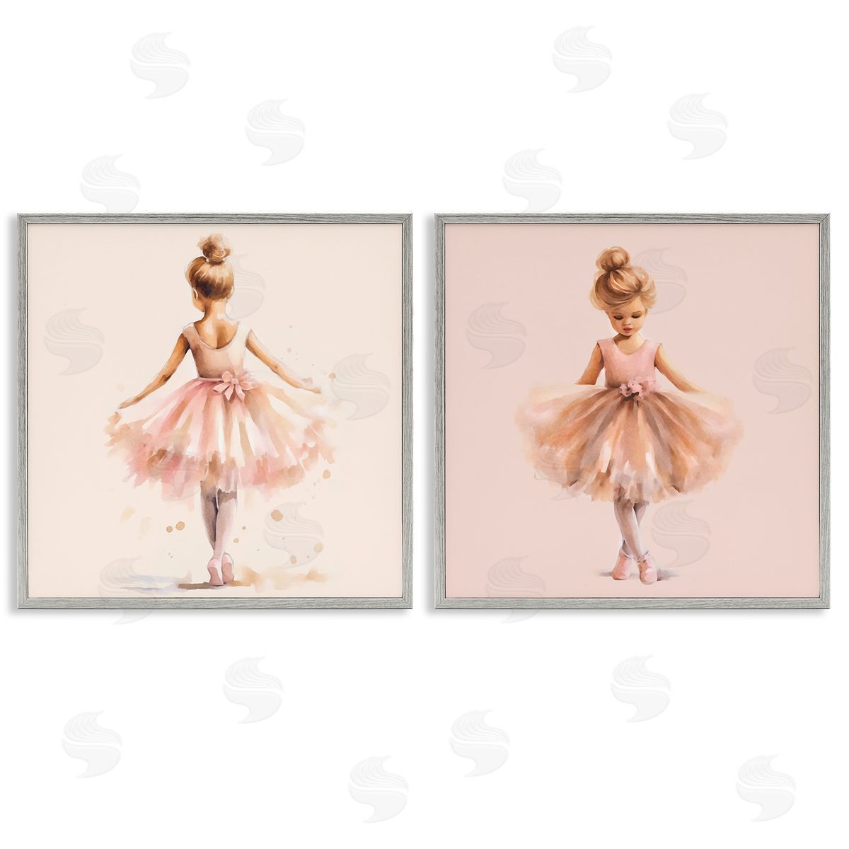 Ballerina Dancing Stars Grey Frame Print Wall Art, Home Decor by Andrea Haase