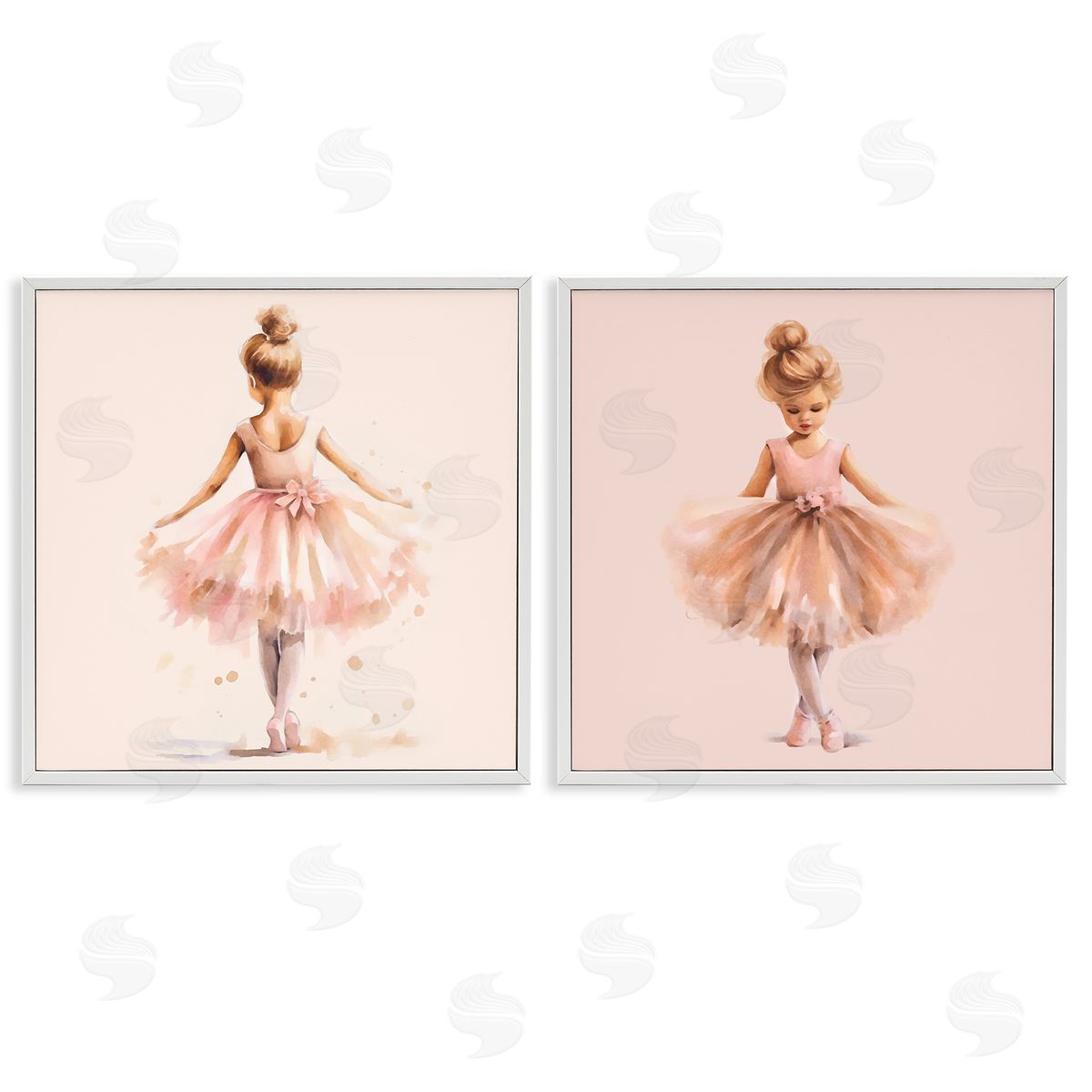 Ballerina Dancing Stars White Frame Print Wall Art, Home Decor by Andrea Haase