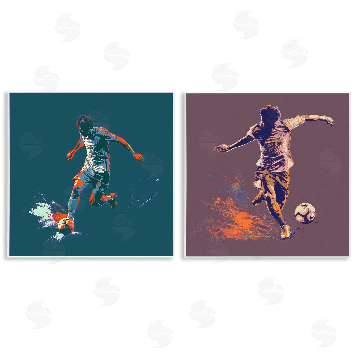Kicking Soccer Ball Goal Wood Plaque Wall Art, Home Decor by Lazar Studio
