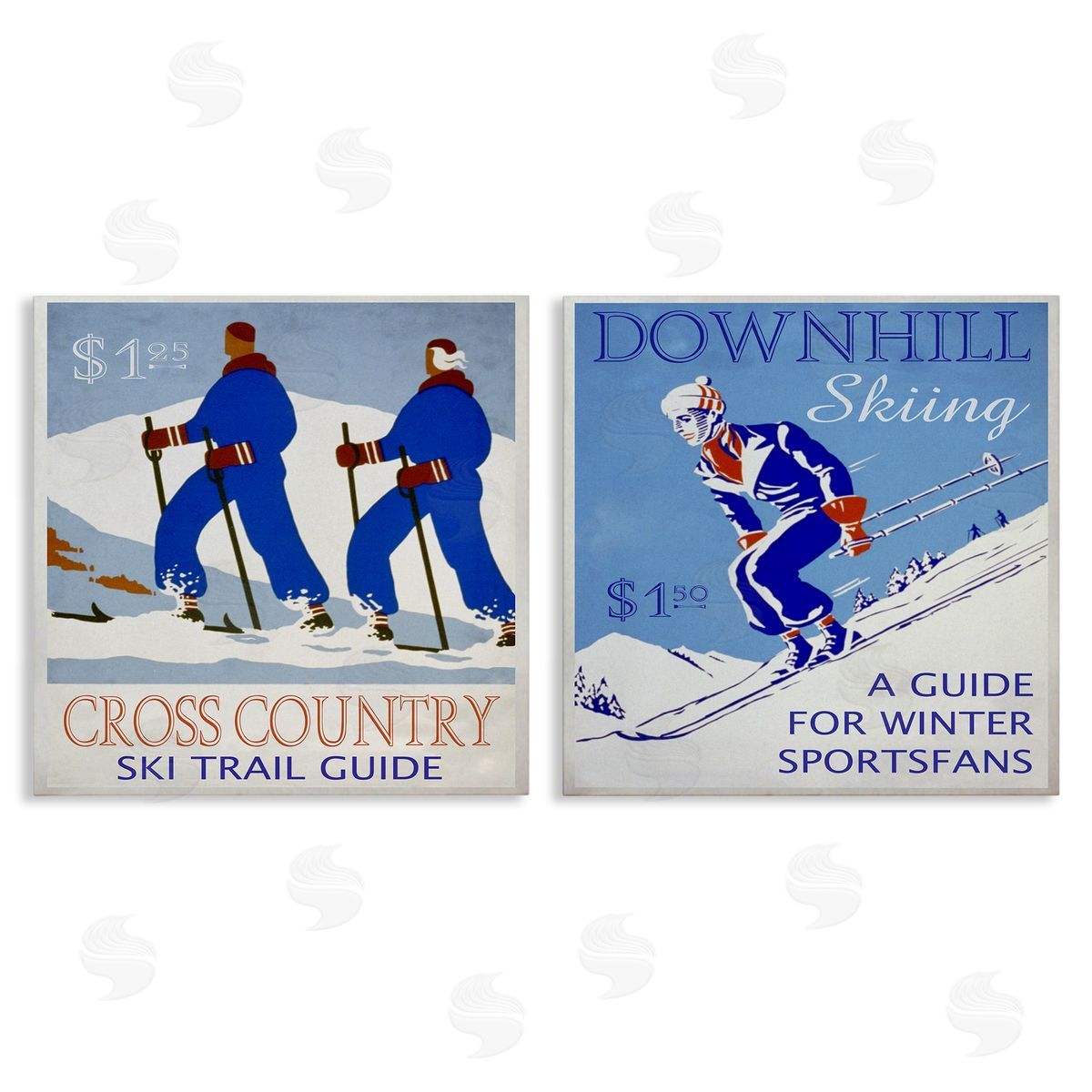 Cross Country Skiing Posters Canvas Wall Art, Home Decor by Graffi*tee Studios
