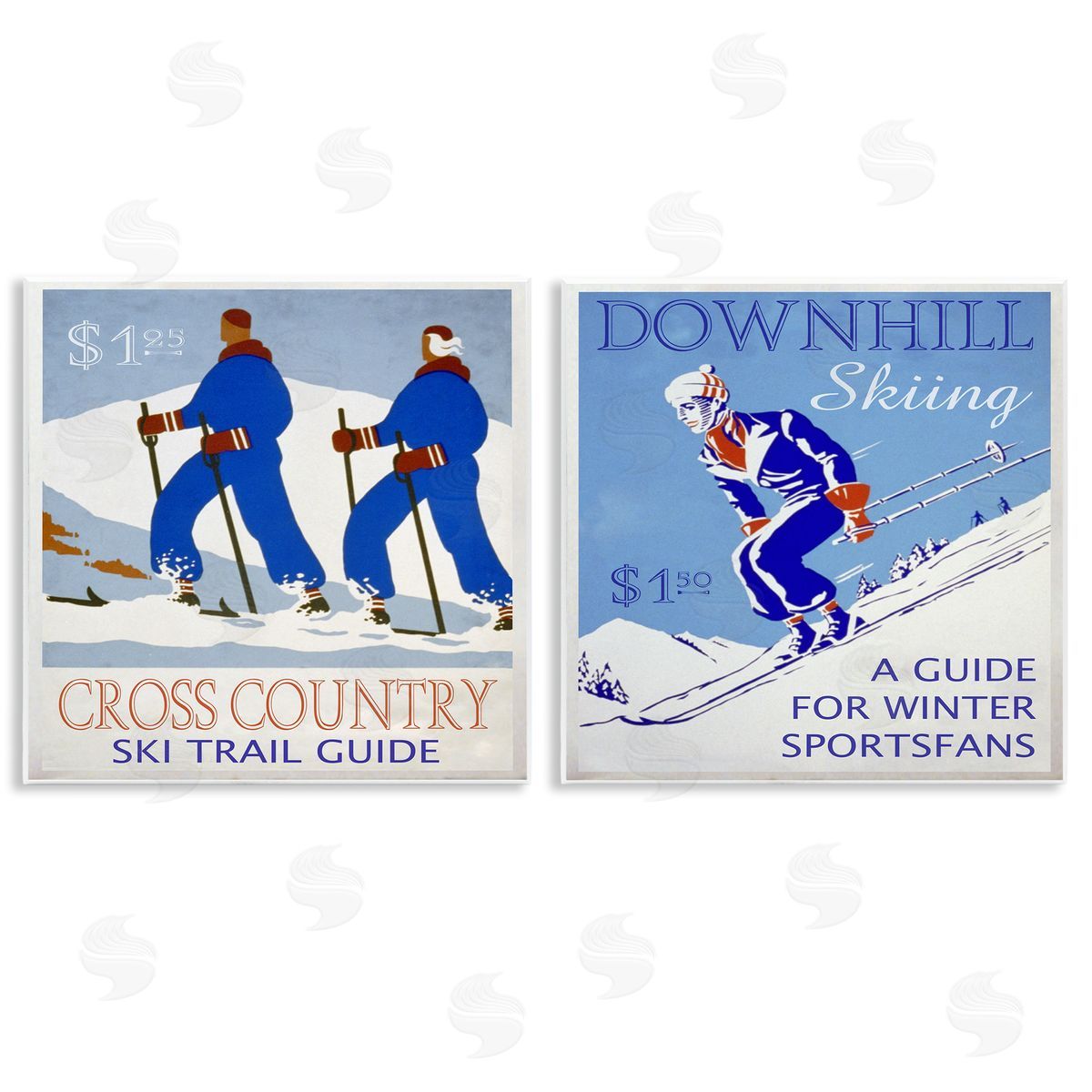 Cross Country Skiing Posters Wood Plaque Wall Art, Home Decor by Graffi*tee Studios