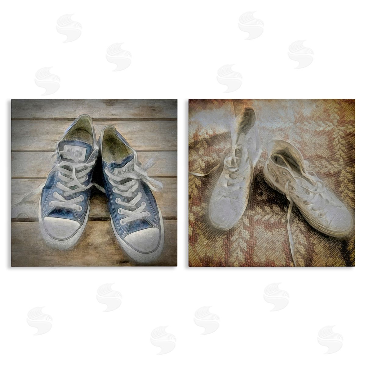 Vintage Sneakers View Canvas Wall Art, Home Decor by Graffi*tee Studios