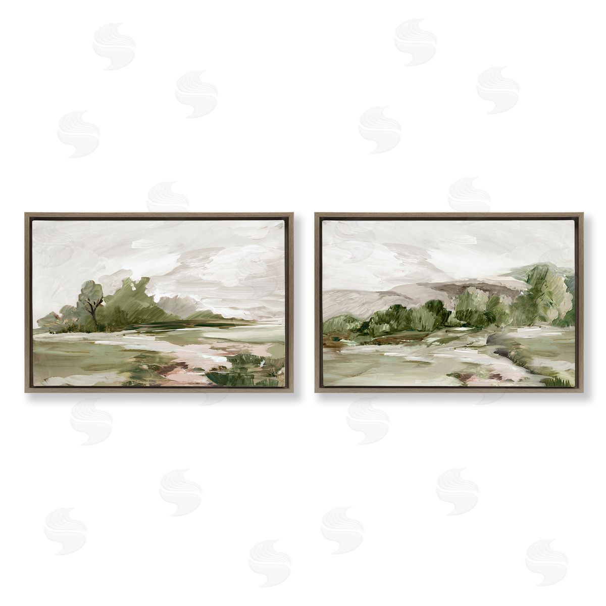 Impressions of Country Hills Brown Floating Frame Canvas Wall Art, Home Decor by Lera