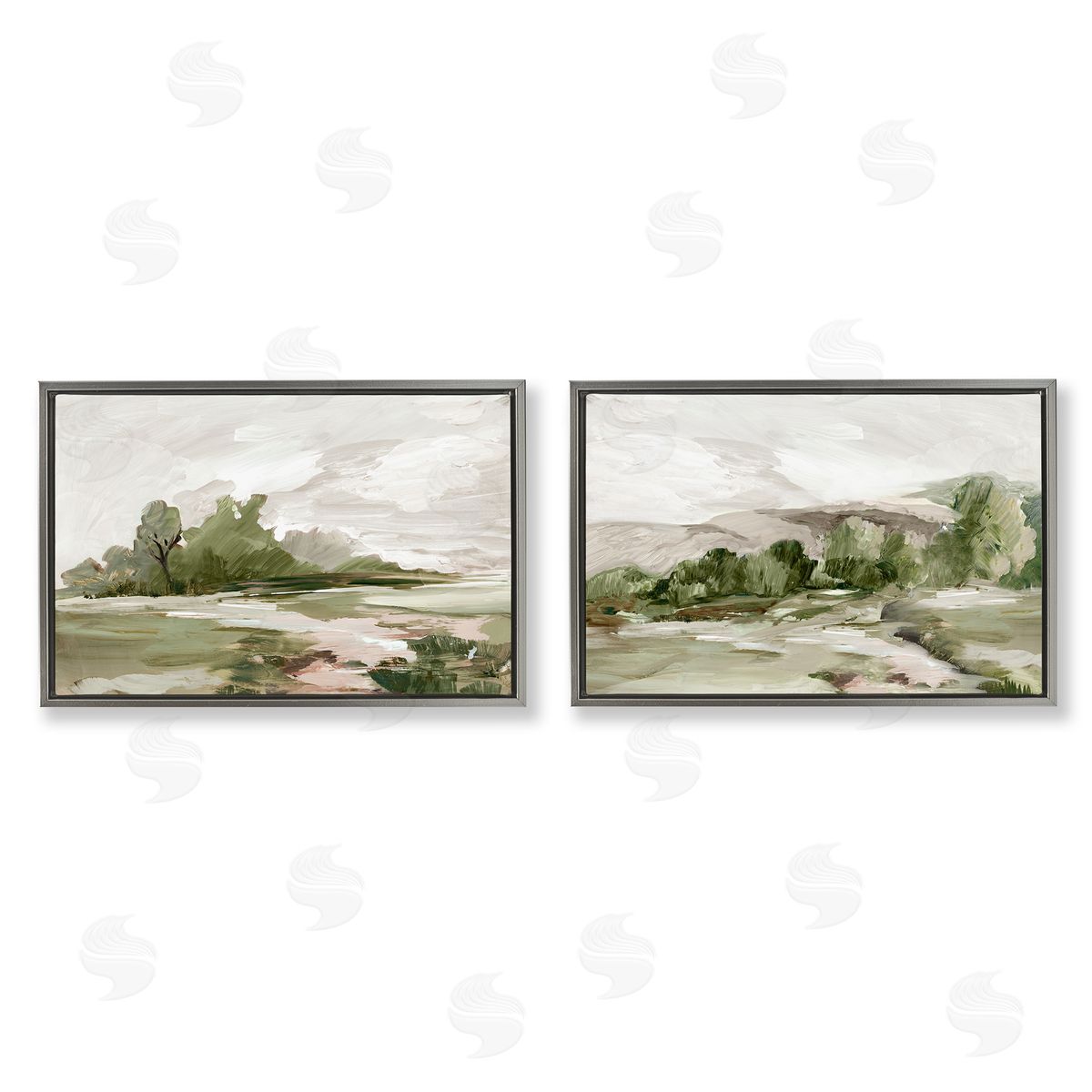 Impressions of Country Hills Grey Floating Frame Canvas Wall Art, Home Decor by Lera