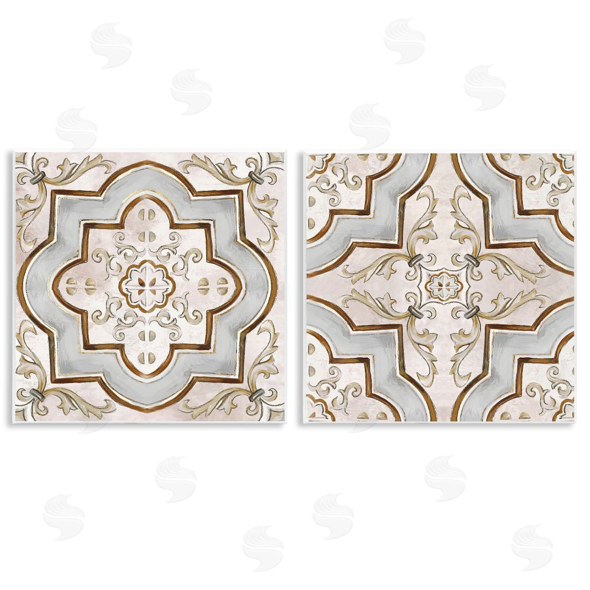 Moroccan Tile in Neutrals Wood Plaque Wall Art, Home Decor by Irena Orlov
