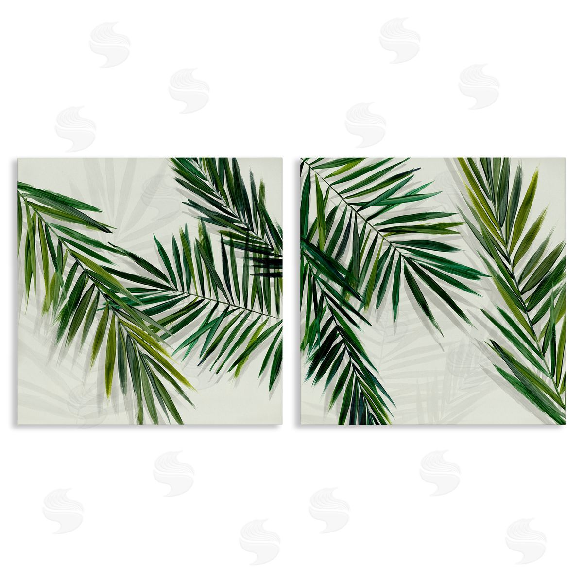 Palm Fronds over Neutral Canvas Wall Art, Home Decor by Hannah Dawson