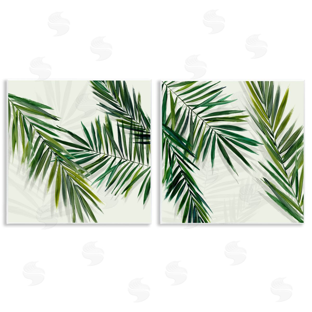 Palm Fronds over Neutral Wood Plaque Wall Art, Home Decor by Hannah Dawson