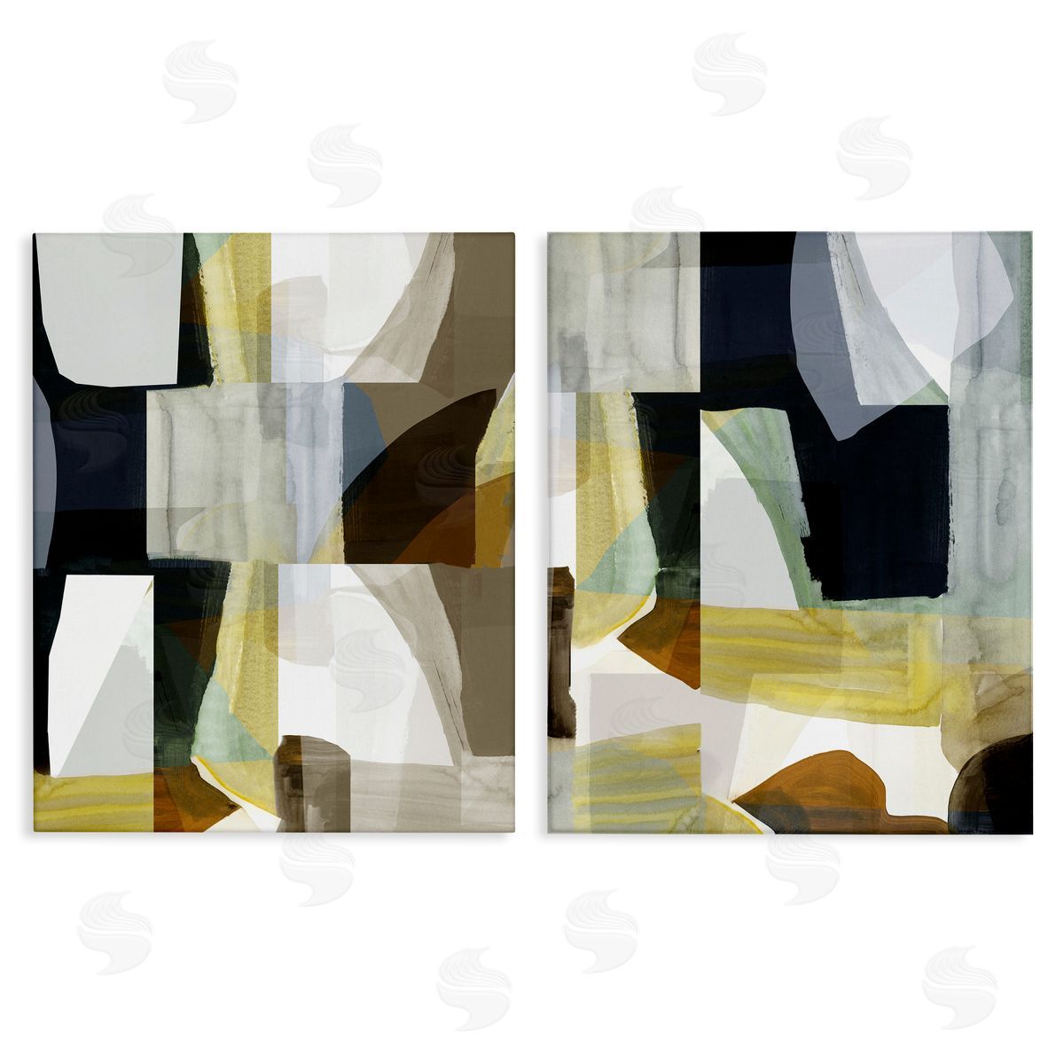 Geometric Desert Motif Canvas Wall Art, Home Decor by cartissi