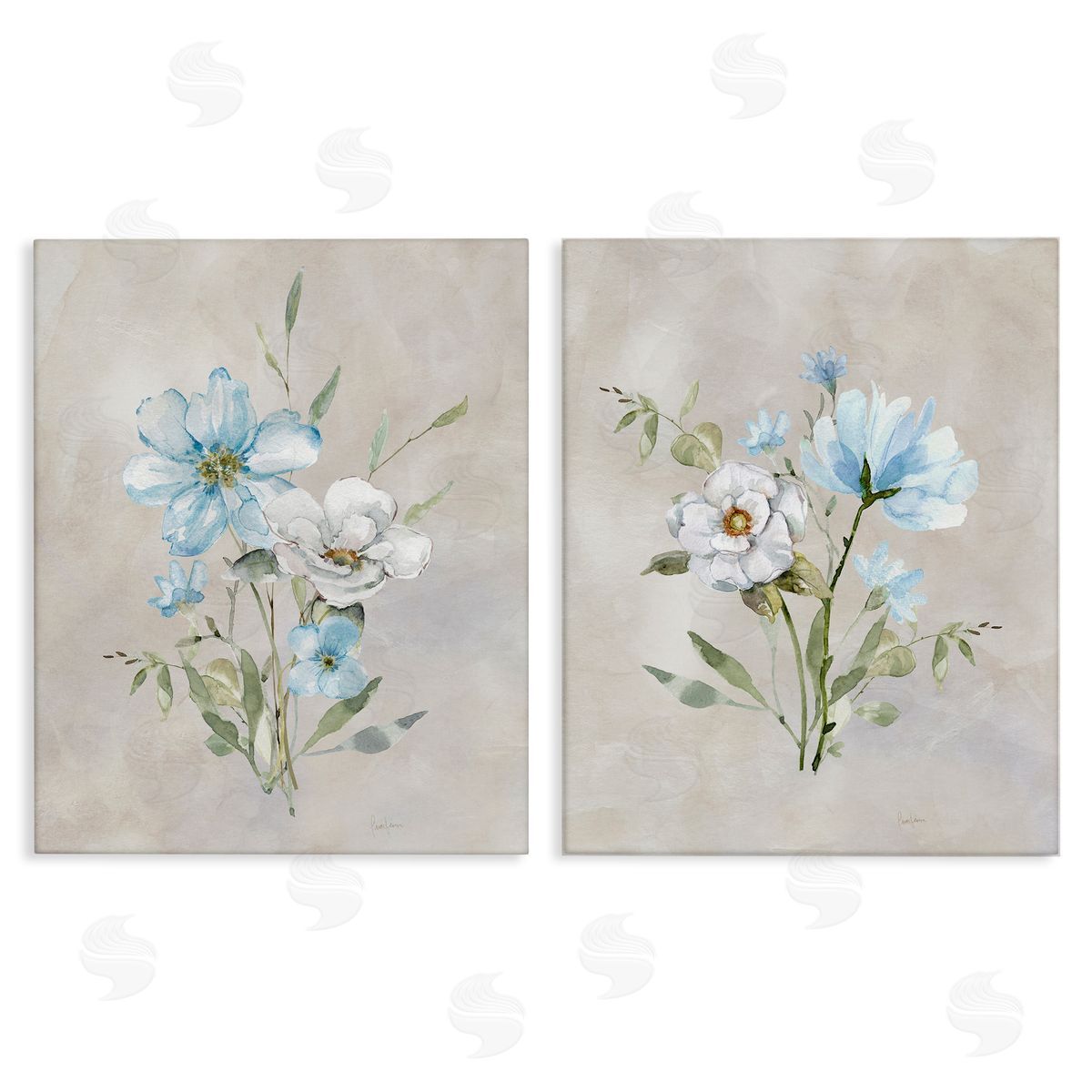 Delicate Flower Tendrils Canvas Wall Art, Home Decor by Livi Finn