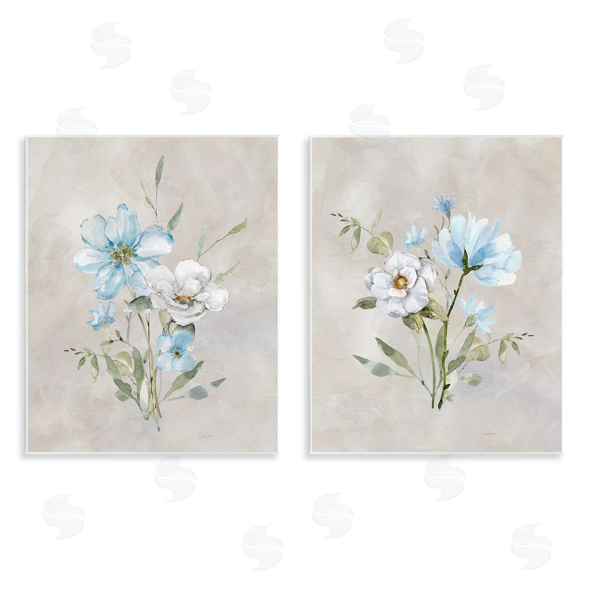 Delicate Flower Tendrils Wood Plaque Wall Art, Home Decor by Livi Finn