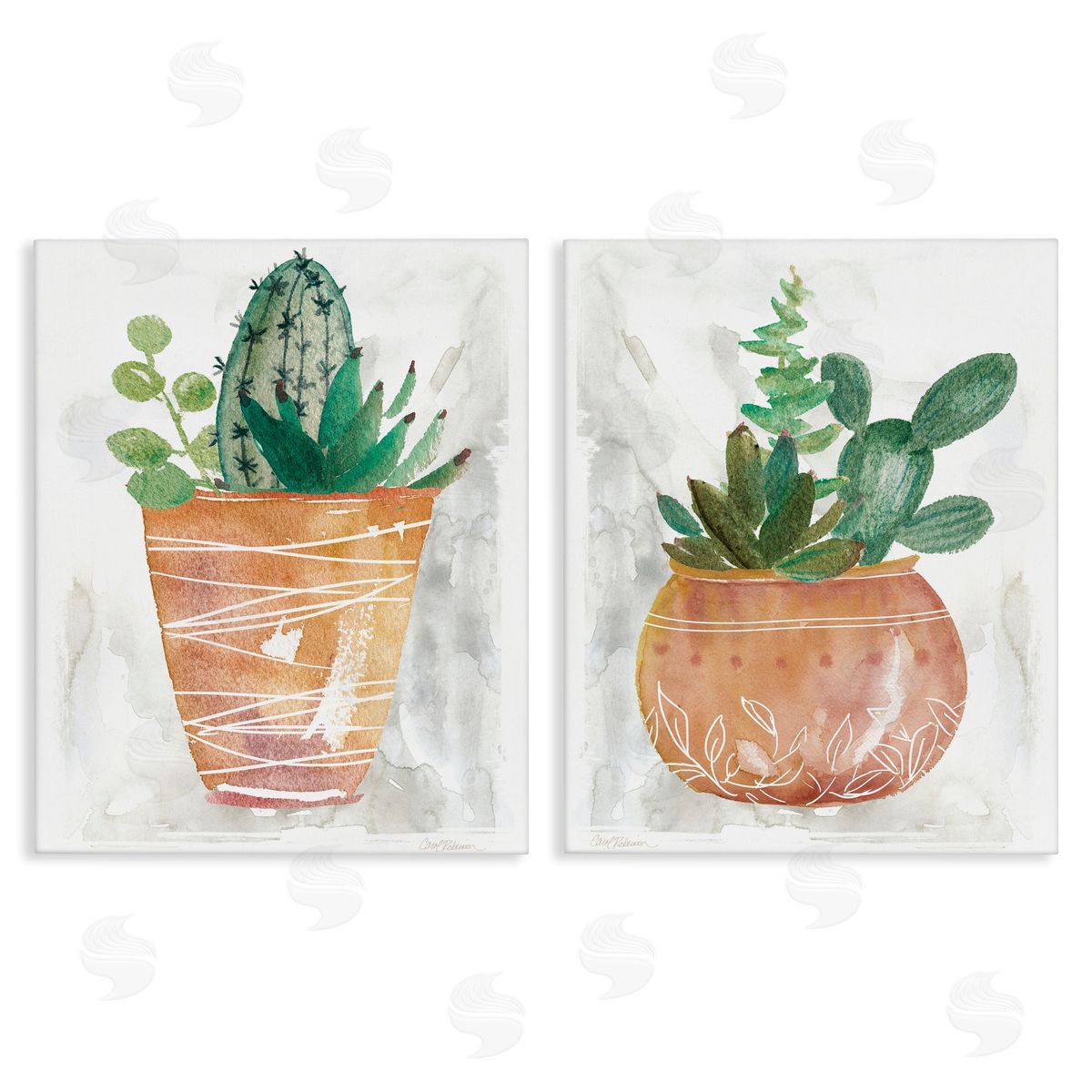 Boho Cacti & Succulents Canvas Wall Art, Home Decor by Carol Robinson