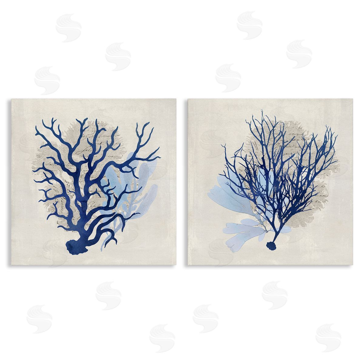Blue Coral Branches Canvas Wall Art, Home Decor by Susan Arnot