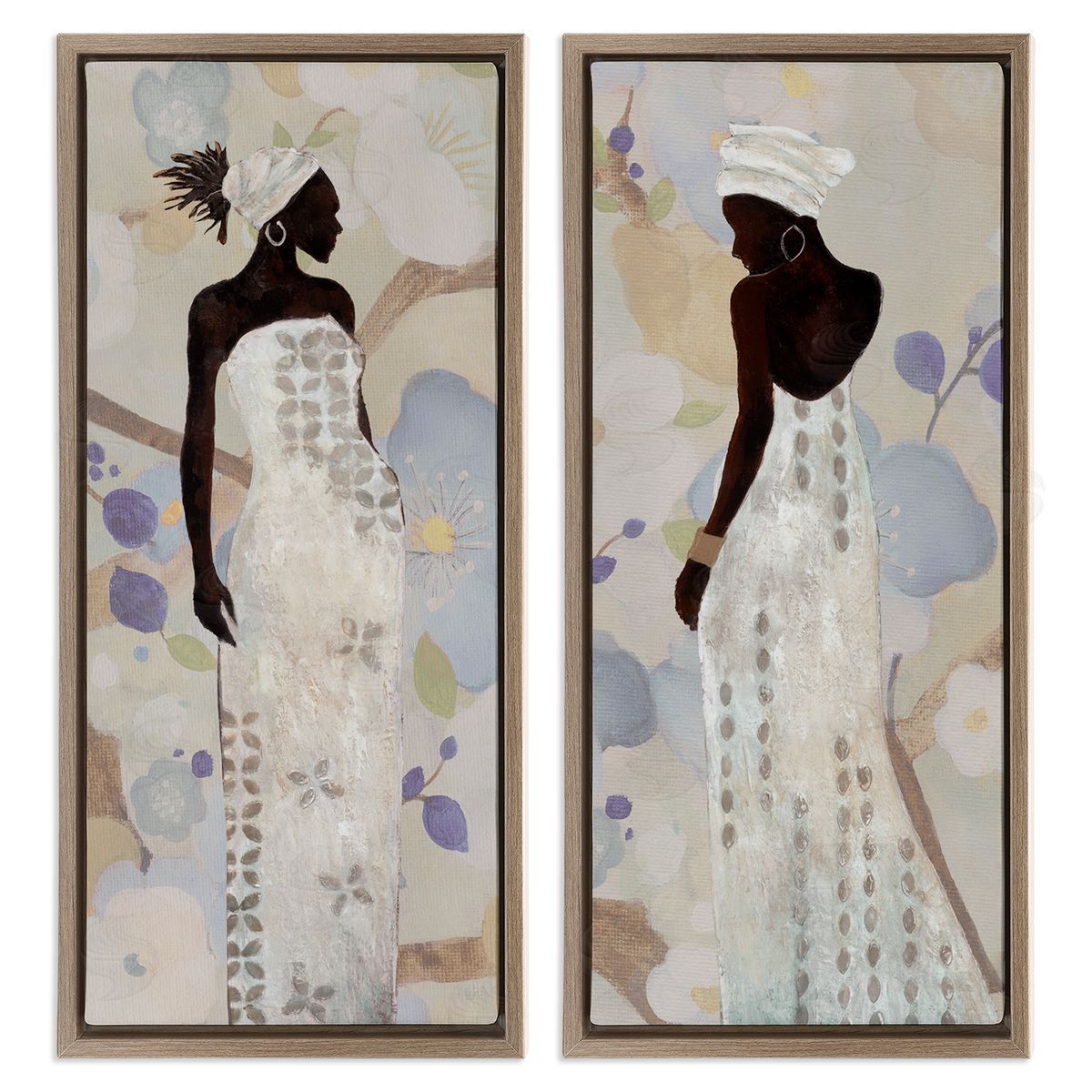 Stylish Neutrals Women Brown Floating Frame Canvas Wall Art, Home Decor by Janet Tava