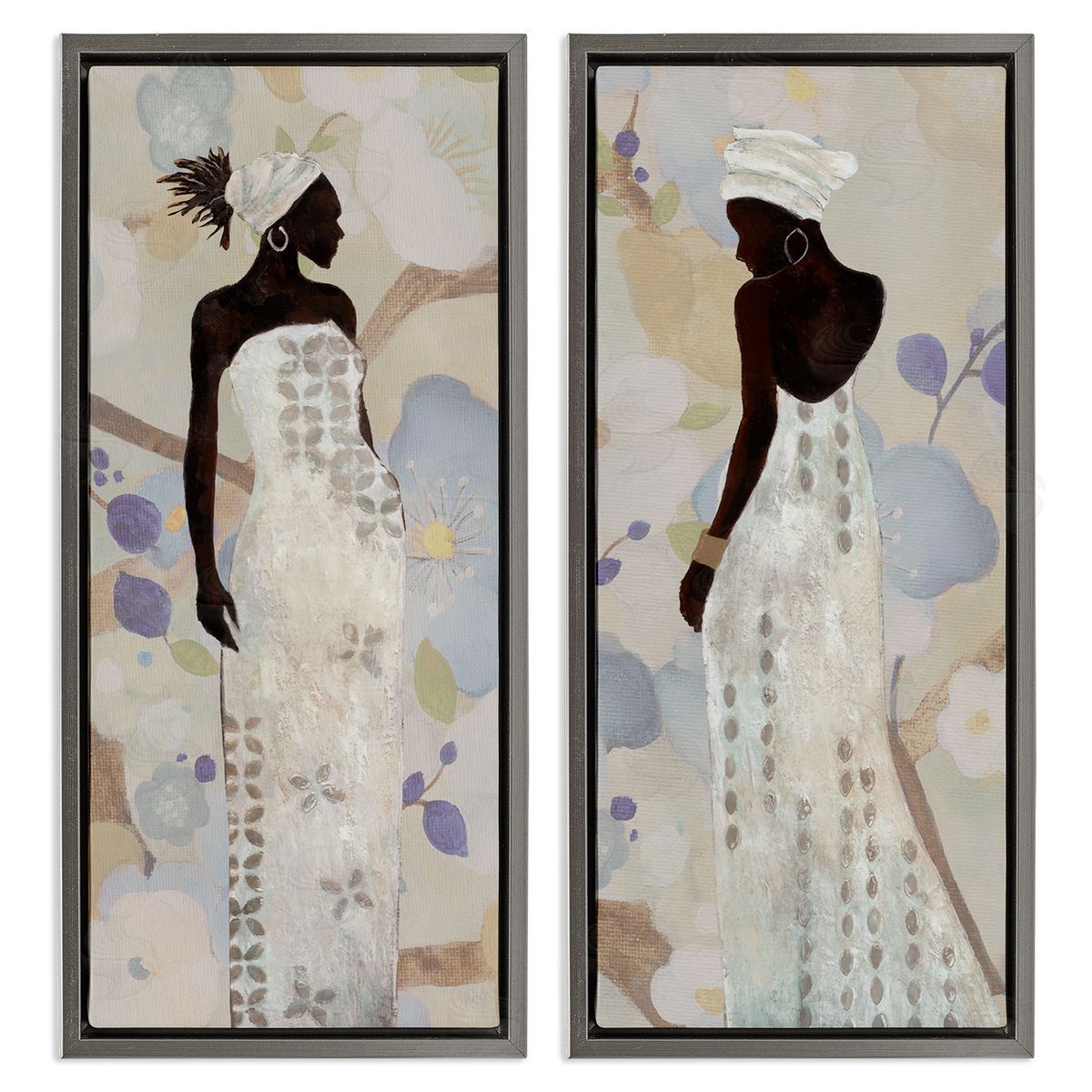 Stylish Neutrals Women Grey Floating Frame Canvas Wall Art, Home Decor by Janet Tava
