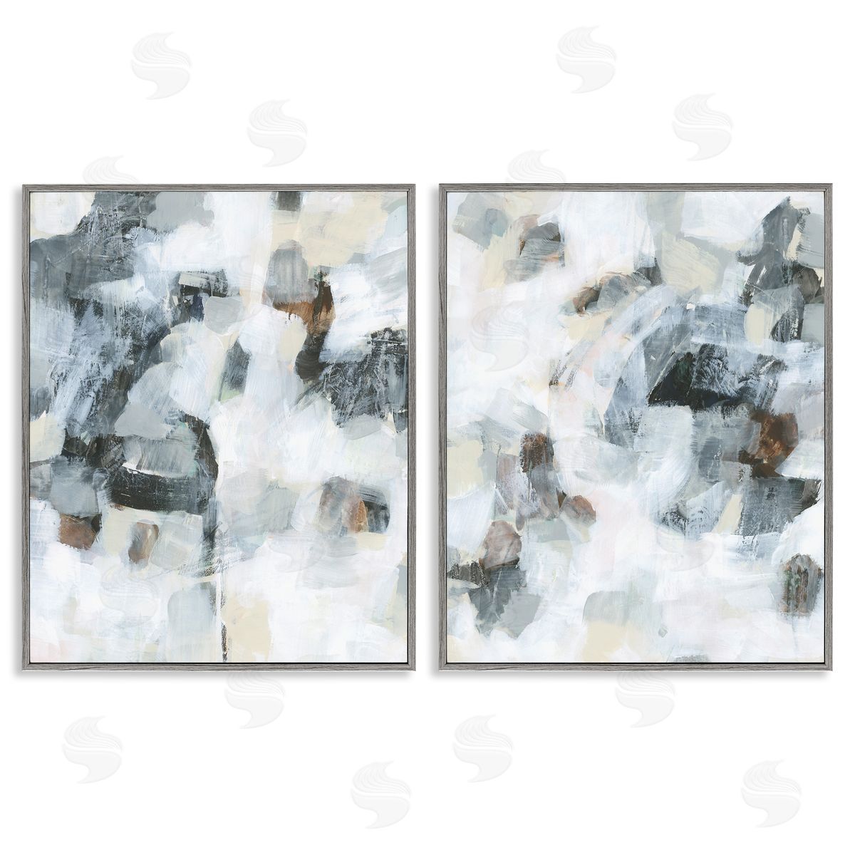 Grey Faded Abstraction Grey Frame Print Wall Art, Home Decor by June Erica Vess