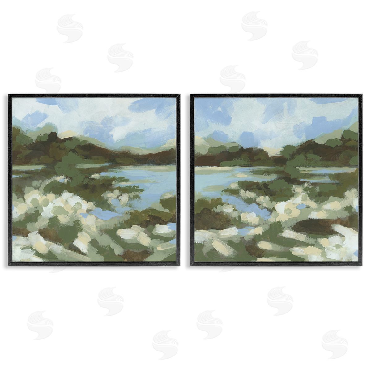 Vivid Impressionist Landscape Black Frame Print Wall Art, Home Decor by June Erica Vess