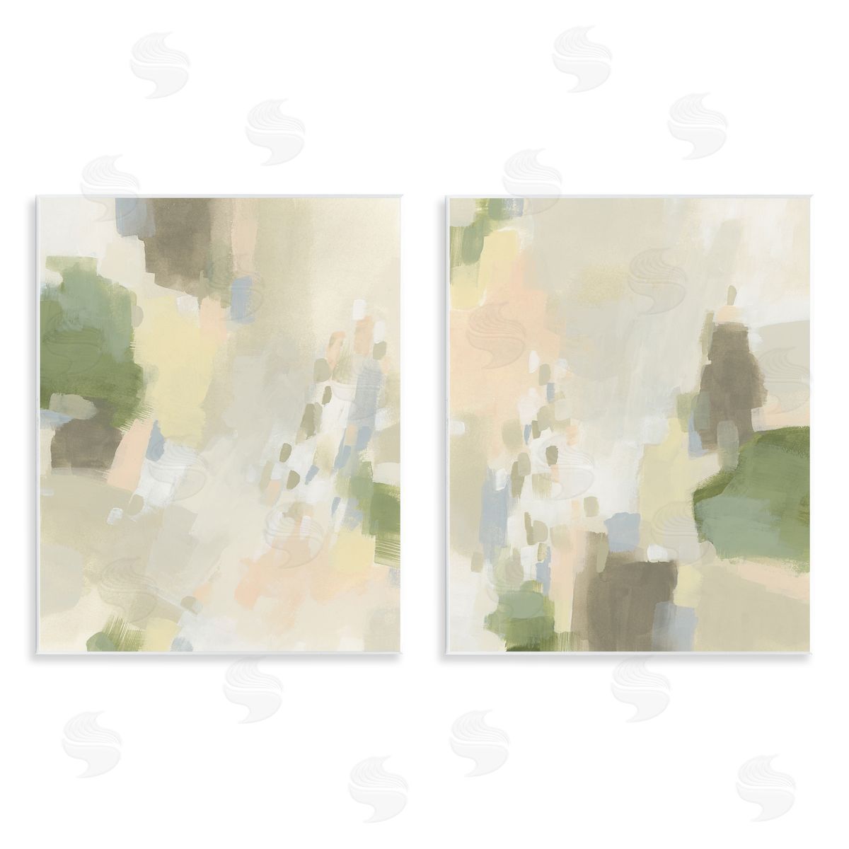 Beige Abstract with Speckles Wood Plaque Wall Art, Home Decor by June Erica Vess