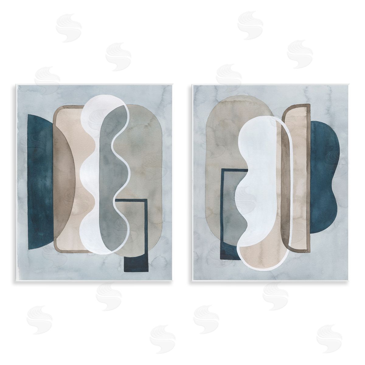 Wavy Retro Contemporary Wood Plaque Wall Art, Home Decor by Grace Popp