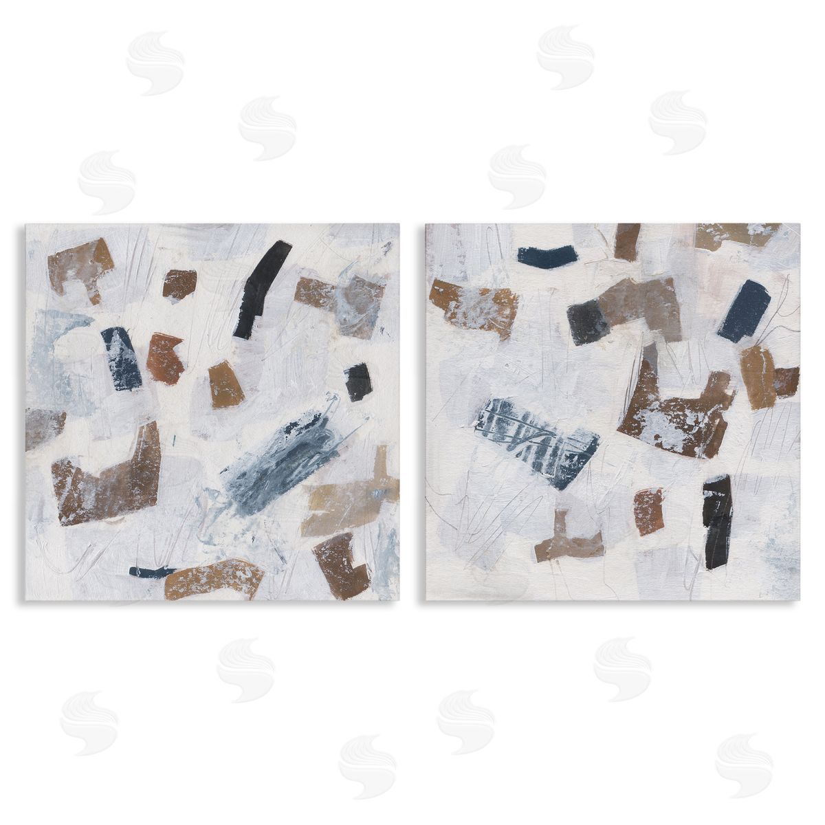 Scattered Neutral Shapes Canvas Wall Art, Home Decor by Melissa Wang