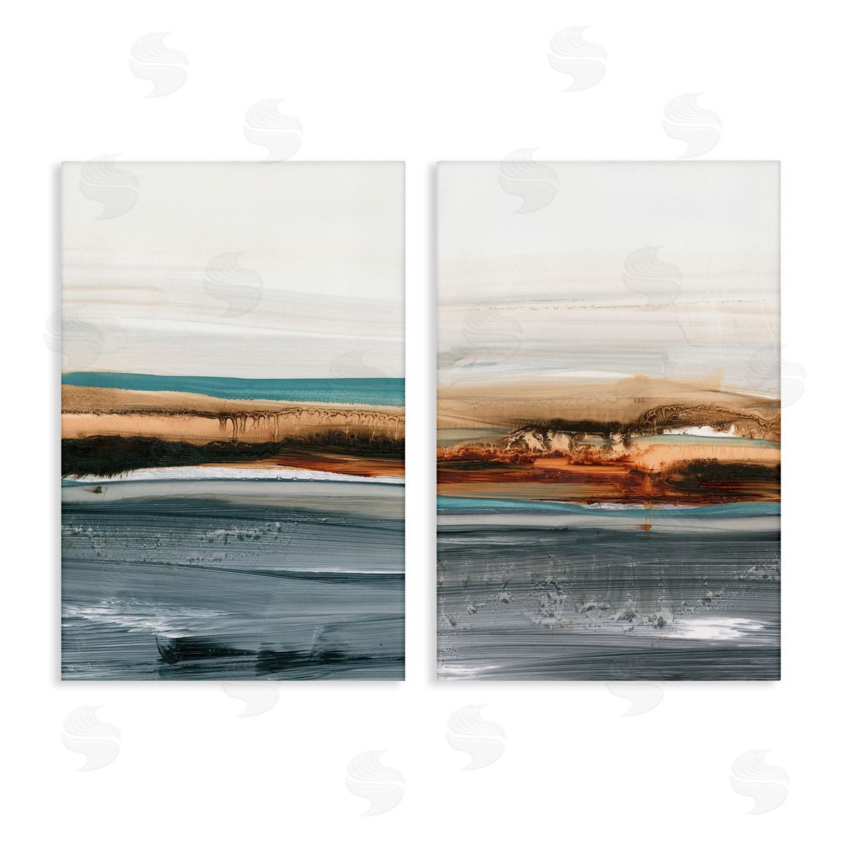 Coastal Beach Impression Canvas Wall Art, Home Decor by Ethan Harper