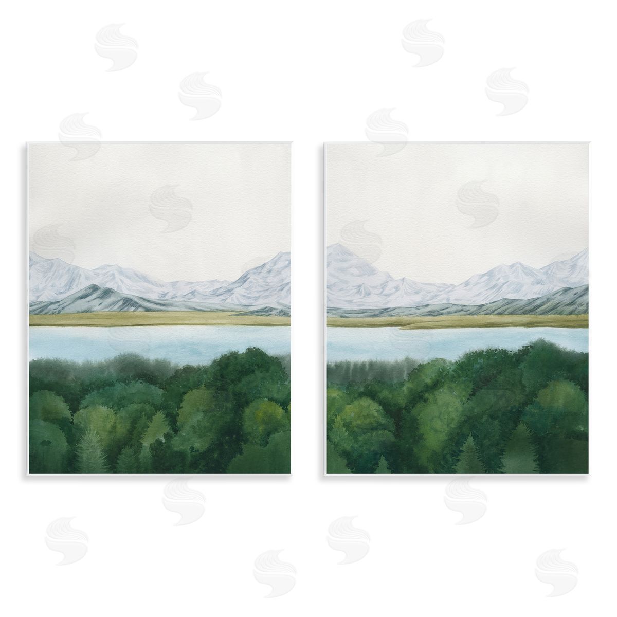 View Over Mountain Trees Wood Plaque Wall Art, Home Decor by Grace Popp