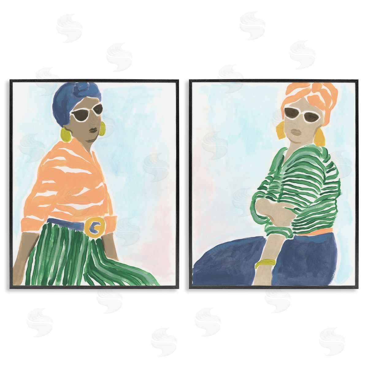 Trendy Summer Style Women Black Frame Print Wall Art, Home Decor by June Erica Vess