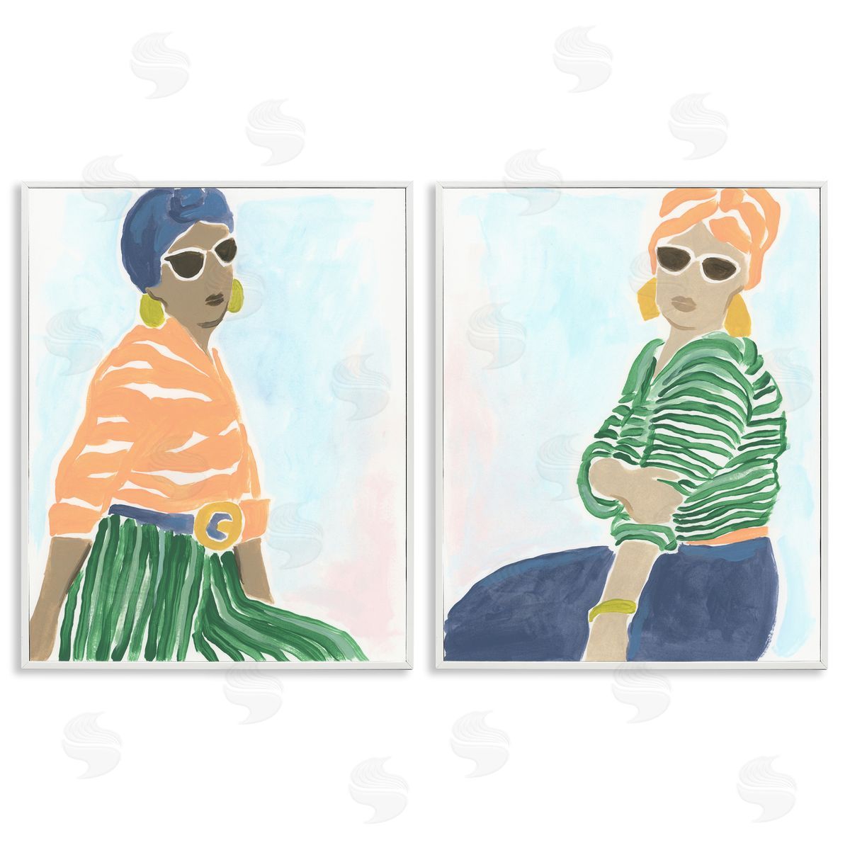 Trendy Summer Style Women White Frame Print Wall Art, Home Decor by June Erica Vess