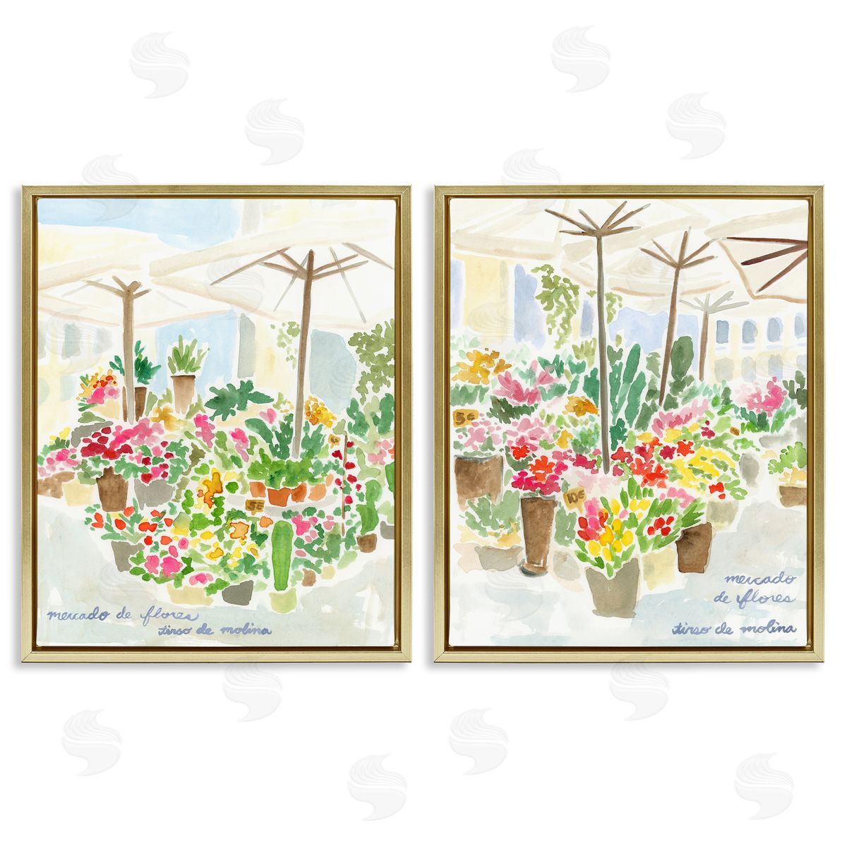 Outdoor Gardens Patio Gold Floating Frame Canvas Wall Art, Home Decor by June Erica Vess