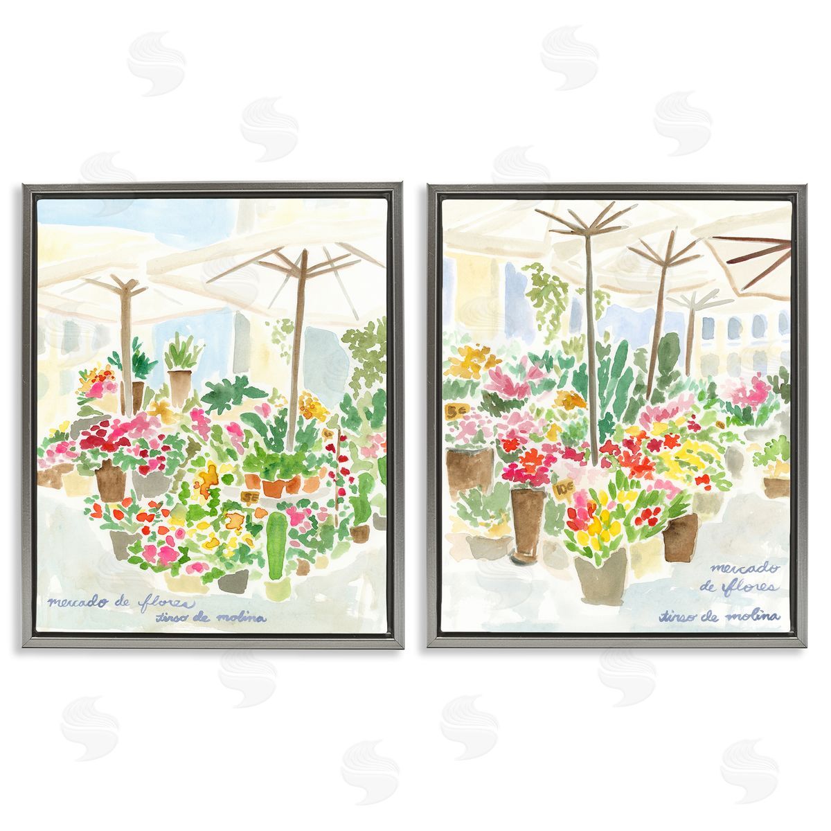 Outdoor Gardens Patio Grey Floating Frame Canvas Wall Art, Home Decor by June Erica Vess