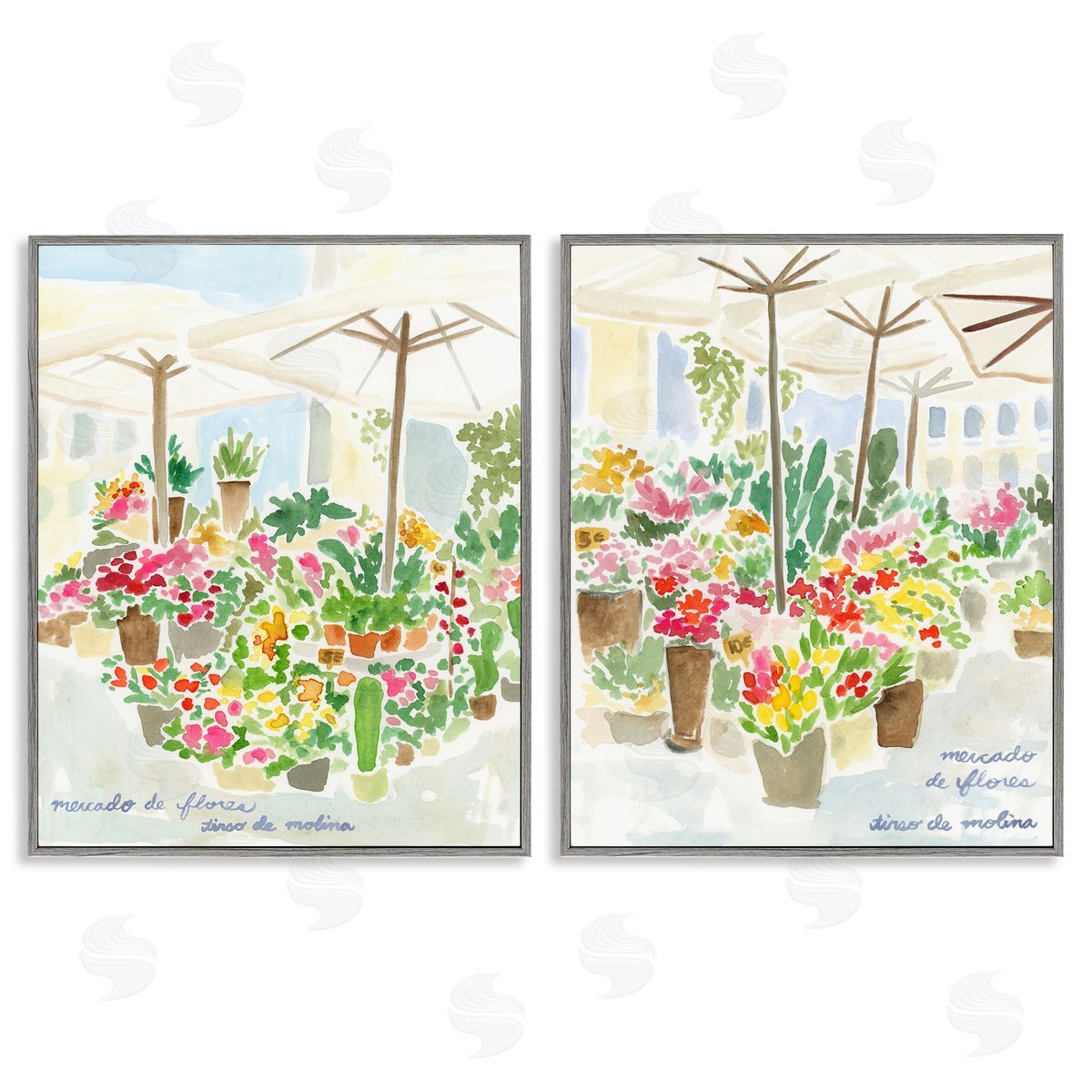Outdoor Gardens Patio Grey Frame Print Wall Art, Home Decor by June Erica Vess