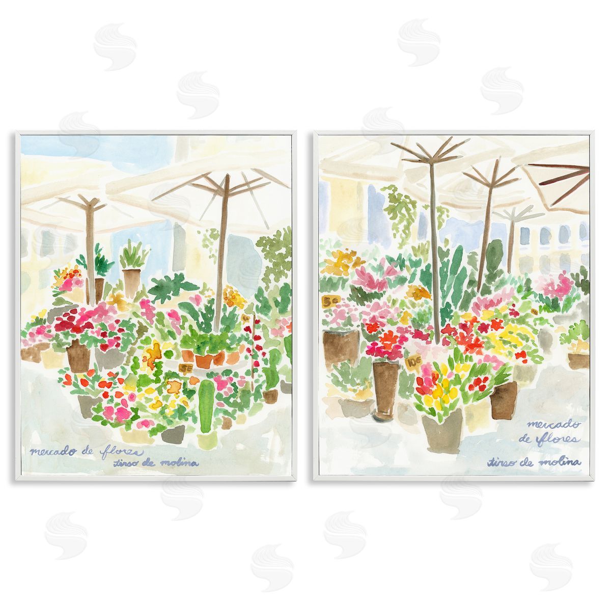 Outdoor Gardens Patio White Frame Print Wall Art, Home Decor by June Erica Vess